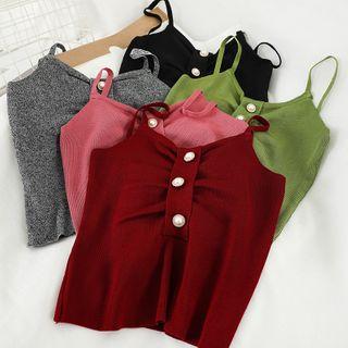Button Detail Knit Camisole