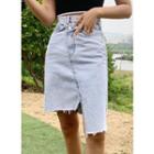 Asymmetric Cutaway Denim Skirt
