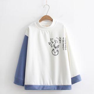 Two-tone Printed Sweatshirt