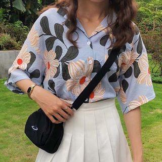 Floral Loose-fit Polo-shirt