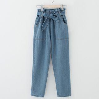 Bow Waist Wide Leg Jeans