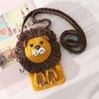 Lion Crochet Knit Crossbody Bag Yellow - One Size