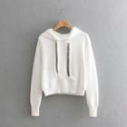 Sequined Strap Knit Hoodie