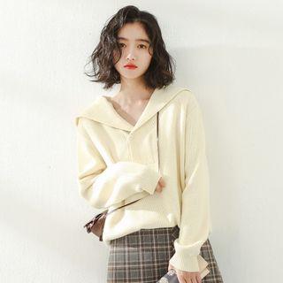 Sailor Collar Sweater Almond - One Size