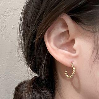 Set Of 3: Stud / Open Hoop Earring (assorted Designs) Set Of 3 - Gold - One Size