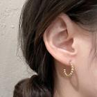 Set Of 3: Stud / Open Hoop Earring (assorted Designs) Set Of 3 - Gold - One Size