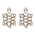 Rhinestone Alloy Turtle Dangle Earring 1 Pair - As Shown In Figure - One Size