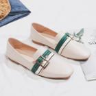 Faux Leather Belted Loafers