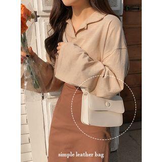 Flap Button-detail Shoulder Bag
