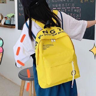 Lettering Pocket Detail Lightweight Backpack