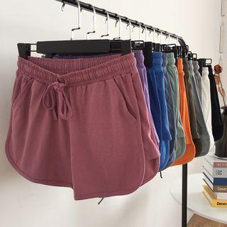 Plain Wide-leg Swearshorts