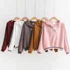 Contrast-trim Lace-up Hoodie