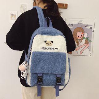 Faux Shearling Buckled Backpack