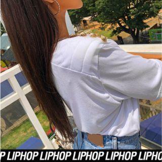 Scoop-neck Button-detail Top