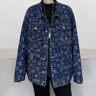 Lettering Printed Denim Jacket