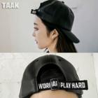 Faux-leather Lettering Baseball Hat
