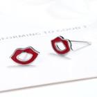 Lip Stud Earring 1 Pair - S925 Silver - As Shown In Figure - One Size