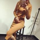Long-sleeve Rib Knit Dress