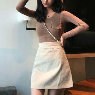 Corduroy Slim-fit Skirt