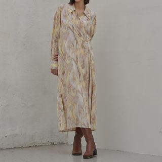 Two-way Printed Maxi Shirtdress