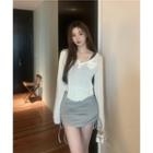 Long-sleeve T-shirt / Tank Top / Drawstring Pencil Skirt