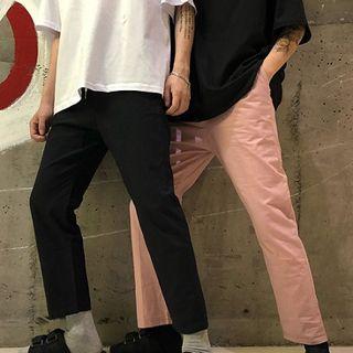 Couple Matching Drawstring Straight-cut Pants