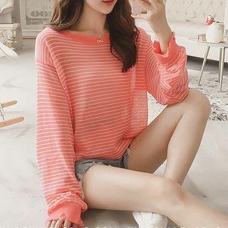 Distressed Striped Long-sleeve T-shirt