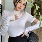 Short-sleeve T-shirt / Arm Sleeves / Pencil Skirt / Set