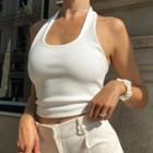 Halter Neck Cropped Tank Top