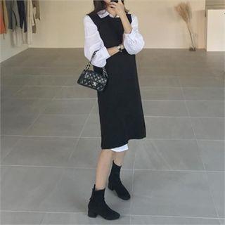 Sleeveless Knit Dress With Belt