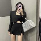 Cropped Blazer / Camisole Top / Mini A-line Skirt / Set
