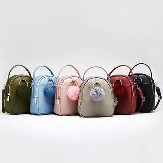 Pom Pom Accent Mini Backpack