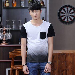 Gradient Panel Short-sleeve T-shirt