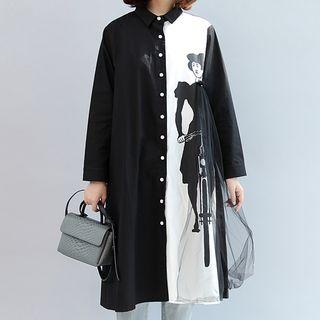 Print Panel Long Shirt
