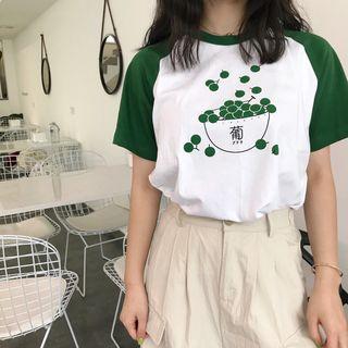 Short-sleeve Print Raglan T-shirt