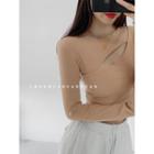 Cutout-front Slim-fit Crop Knit Top