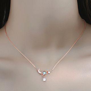 Planet Moonstone Pendant Sterling Silver Necklace