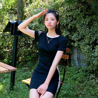 Contrast-trim Bodycon Minidress
