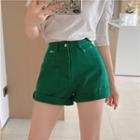 Short-sleeve Embroidered Knit Top / Shorts