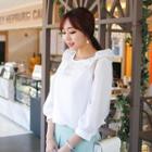 Frilled 3/4-sleeve Top