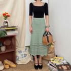 Pointelle-knit Maxi Skirt