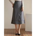 Slit Layered-hem Long Skirt