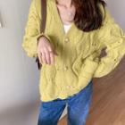 Perforated Loose-fit Cardigan