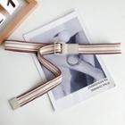 Striped Canvas Belt Coffee & Khaki & Coffee - One Size