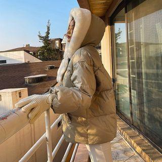 Hooded Faux-fur Duck-down Jacket