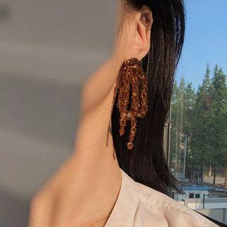 Beaded Bow Drop Earring / Ear Clip