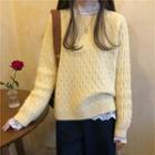 Stand Collar Lace Top / Crewneck Sweater