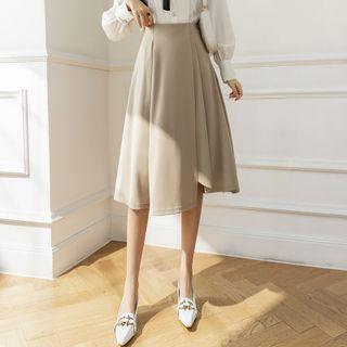 Irregular High Waist Midi A-line Skirt