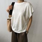 Dolman-sleeve Linen T-shirt
