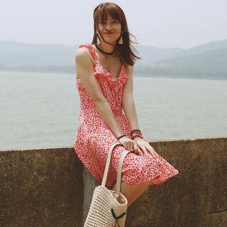 Floral Print Ruffle-strap A-line Sundress